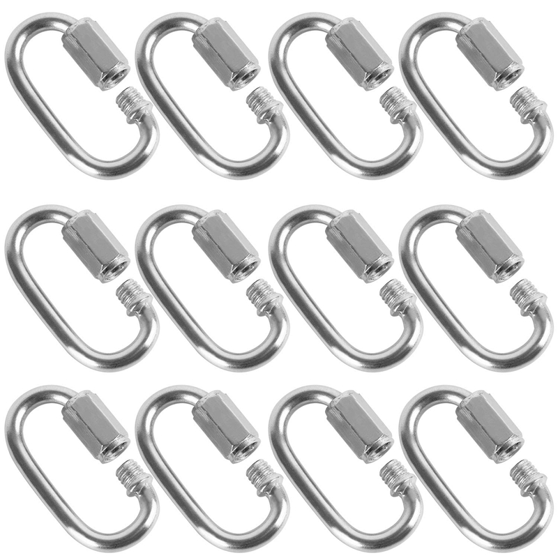 12 Pcs Quick Link 4MM Stainles - огляд і ціна Carabiner Locking D
