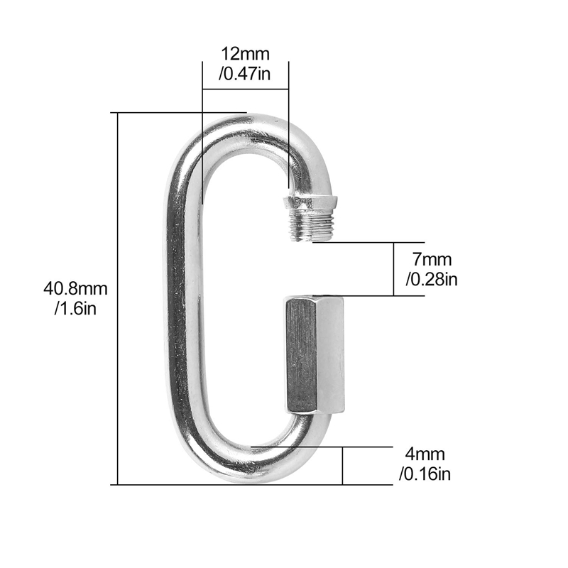 12 Pcs Quick Link 4MM Stainles - огляд і ціна Carabiner Locking D