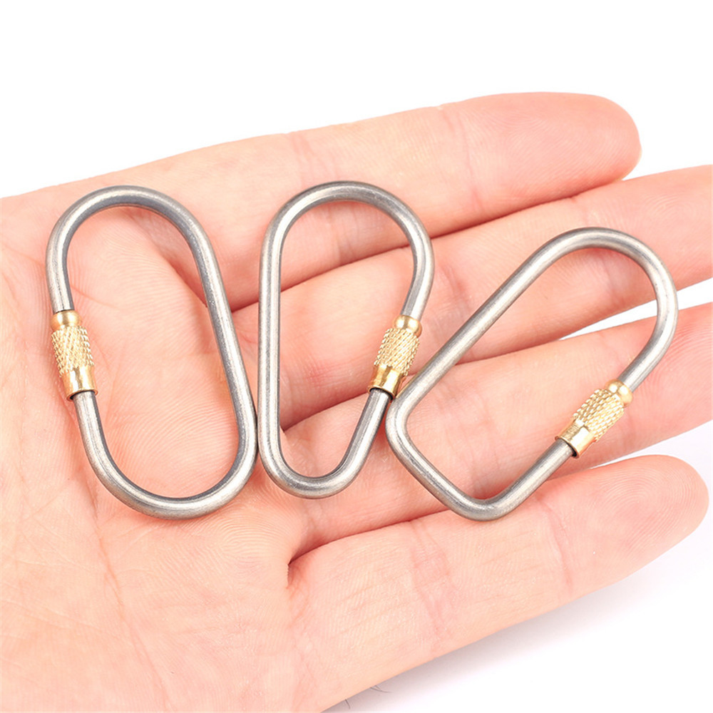 5pcs/lot Titanium Locking Cara - огляд і ціна Carabiner Locking D