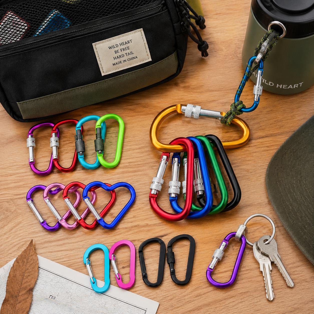 6PCS Carabiner Packs – 5-8cm D - огляд і ціна Carabiner Locking D