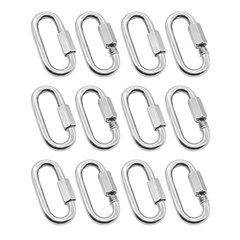 ABJS 12 Pack Quick Link 5/32 I - огляд і ціна Carabiner Locking D
